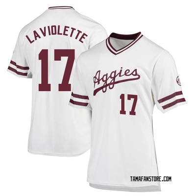 Men's Jace LaViolette Texas A&M Aggies Replica Baseball Jersey - White